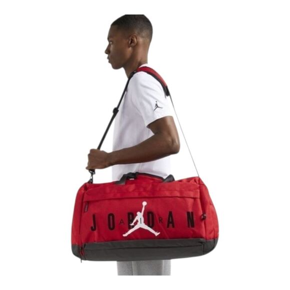 Nike Jordan Jumpman Brand New Medium Sport Duffel Bag Gym Red MM0168-R78 - Picture 6 of 8